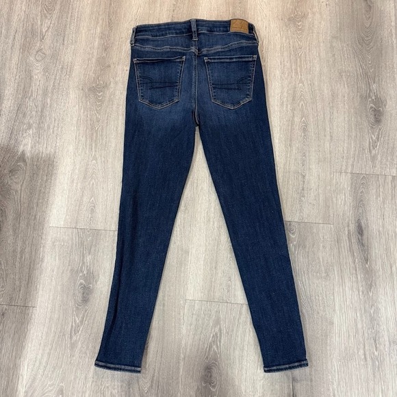 American Eagle Jegging Women's 4 Short Blue Hi Rise Stretch Skinny Dark Wash - Picture 2 of 8
